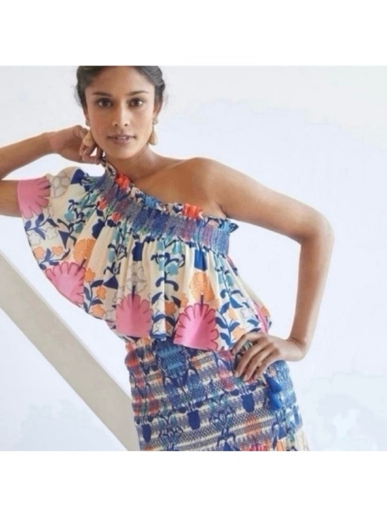 Anthropologie Tops - anthropologie plenty by tracy Reese one shoulder asymmetrical ruffle floral